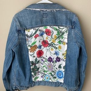 BALENCIAGA scarf Jean jacket